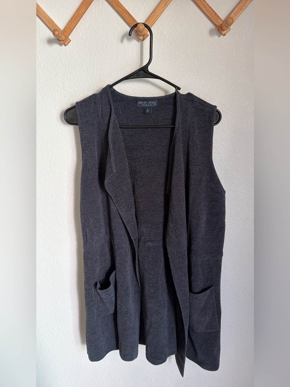 Barefoot Dreams Cozy Chic Ultra Lite Charcoal Gray Vest - Size Medium